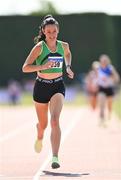 13 August 2022; Catriona Dowling of Rathfarnham WSAF AC on her way to winning her women's vet35 800 metres race during the Irish Life Health National Masters Track and Field Championships in Tullamore, Offaly. Photo by Seb Daly/Sportsfile