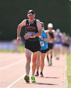 13 August 2022; Michael O'Connor of Farranfore Maine Valley AC competing in the men's vet70 5000 metres walk during the Irish Life Health National Masters Track and Field Championships in Tullamore, Offaly. Photo by Seb Daly/Sportsfile