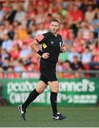 12 August 2022; Referee Paul McLaughlin during the SSE Airtricity League Premier Division match between Derry City and Shamrock Rovers at The Ryan McBride Brandywell Stadium in Derry. Photo by Stephen McCarthy/Sportsfile