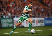 12 August 2022; Neil Farrugia of Shamrock Rovers during the SSE Airtricity League Premier Division match between Derry City and Shamrock Rovers at The Ryan McBride Brandywell Stadium in Derry. Photo by Stephen McCarthy/Sportsfile