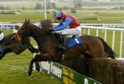 30 April 2004; Emotional Moment, with Barry Geraghty up, jumps the last during the Sharp Minds Betfair Novice Handicap Chase, Punchestown Racecourse, Co. Kildare. Picture credit; Matt Browne / SPORTSFILE