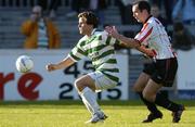 21 May 2004; Stephen Grant, Shamrock Rovers, in action against Paddy McLaughlin, Derry City. eircom league, Premier Division, Shamrock Rovers v Derry City, Richmond Park, Dublin. Picture credit; David Maher / SPORTSFILE