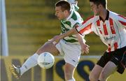 21 May 2004; Trevor Croly, Shamrock Rovers, in action against Gary Beckett, Derry City. eircom league, Premier Division, Shamrock Rovers v Derry City, Richmond Park, Dublin. Picture credit; David Maher / SPORTSFILE