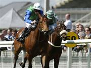 22 May 2004; Russian Blue, with Jamie Spencer up, on their way to winning the Isabel Morris Memorial Marble Hill Stakes from second place L'Altro Mondo, with Tadhg O'Shea. Curragh Racecourse, Co. Kildare. Picture credit; Matt Browne / SPORTSFILE