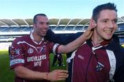 23 May 2004; Paul Conway, left, Westmeath, celebrates with team-mate Aidan Lennon after victory over Offaly. Bank of Ireland Leinster Senior Football Championship, Offaly v Westmeath, Croke Park, Dublin. Picture credit;  Matt Browne / SPORTSFILE