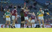 23 May 2004; Referee Paddy Russel shows Westmeath's Rory O'Connell the red card. Bank of Ireland Leinster Senior Football Championship, Offaly v Westmeath, Croke Park, Dublin. Picture credit;  Matt Browne / SPORTSFILE