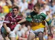 23 May 2004; James Davitt, Westmeath, in action against Niall McNamee, Offaly. Bank of Ireland Leinster Senior Football Championship, Offaly v Westmeath, Croke Park, Dublin. Picture credit; Brian Lawless / SPORTSFILE