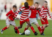 14 May 2004; Schoolboys in action during a game at half-time. eircom league, Premier Division, Shelbourne v Derry City, Tolka Park, Dublin. Picture credit; David Maher / SPORTSFILE