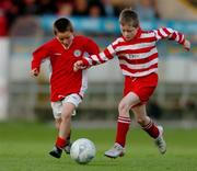 14 May 2004; Schoolboys in action during a game at half-time. eircom league, Premier Division, Shelbourne v Derry City, Tolka Park, Dublin. Picture credit; David Maher / SPORTSFILE