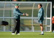 11 August 2013; Republic of Ireland manager Giovanni Trapattoni with assistant manager Marco Tardelli during squad training ahead of their international friendly match against Wales on Wednesday. Republic of Ireland Squad Training, Spytty Park, Newport, Wales. Picture credit: David Maher / SPORTSFILE