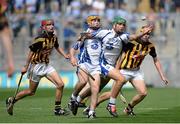 11 August 2013; Cormac Curran, right, and Mark O'Brien, Waterford, in action against Alan Murphy and Liam Blanchfield, Kilkenny. Electric Ireland GAA Hurling All-Ireland Minor Championship, Semi-Final, Kilkenny v Waterford, Croke Park, Dublin. Picture credit: Oliver McVeigh / SPORTSFILE