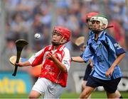 11 August 2013; Philip O'Brien, representing Cork, in action against Cillian Ó hAodha, representing Dublin, during the INTO/RESPECT Exhibition GoGames at the GAA Hurling All-Ireland Senior Championship Semi-Final between Dublin and Cork. Croke Park, Dublin. Photo by Sportsfile