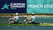 14 August 2022; Paul O'Donovan, left, and Fintan McCarthy of Ireland on their way to winning gold in the Men's Lightweight Double Sculls Final A during day 4 of the European Championships 2022 at Olympic Regatta Centre in Munich, Germany. Photo by Ben McShane/Sportsfile