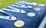 13 August 2022; A general view of medals during the Aldi Community Games National Track and Field Finals that attract over 2,000 children to SETU Carlow Sports Campus in Carlow. Photo by Sam Barnes/Sportsfile