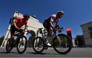 14 August 2022; Silvan Dillier of Switzerland, right, and Lukas Pöstlberger of Austria competing in the 28th UEC Road Cycling European Championships during day 4 of the European Championships 2022 in Munich, Germany. Photo by David Fitzgerald/Sportsfile