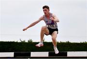 14 August 2022; Paul O'Donnell of Dundrum South Dublin AC, left, on his way to winning the premier men's 3000m steeplchase during the AAI National Outdoor League Final at Tullamore, Offaly. Photo by Sam Barnes/Sportsfile