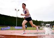 14 August 2022;  Paul O'Donnell of Dundrum South Dublin AC, left, on his way to winning the premier men's 3000m steeplchase during the AAI National Outdoor League Final at Tullamore, Offaly. Photo by Sam Barnes/Sportsfile