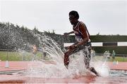 14 August 2022; Abas Eddris of Galway County AC competing in the division one men's 3000m steeplchase during the AAI National Outdoor League Final at Tullamore, Offaly. Photo by Sam Barnes/Sportsfile