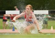 14 August 2022; Jelena McNamara of Enniscorthy AC, Wexford, competes in the division one women's 3000m steeplechase during the AAI National Outdoor League Final at Tullamore, Offaly. Photo by Sam Barnes/Sportsfile