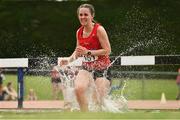 14 August 2022; Kitty McNulty of Tir Chonaill AC, Donegal, competes in the division one women's 3000m steeplechase during the AAI National Outdoor League Final at Tullamore, Offaly. Photo by Sam Barnes/Sportsfile