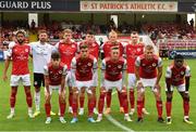 14 August 2022; St Patrick's Athletic players before the SSE Airtricity League Premier Division match between St Patrick's Athletic and Sligo Rovers at Richmond Park in Dublin. Photo by Seb Daly/Sportsfile
