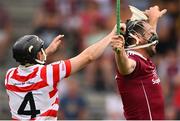 14 August 2022; Daithi Waters of St Martin's and Declan Byrne of Ferns St Aidan's during the Wexford County Senior Hurling Championship Final match between St Martin's and Ferns St Aidan's at Chadwicks Wexford Park in Wexford. Photo by Ramsey Cardy/Sportsfile