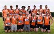 14 August 2022; The Nenagh Olympic AC team, Tipperary, with their bronze medals after finishing third in the premier men's competition during the AAI National Outdoor League Final at Tullamore, Offaly. Photo by Sam Barnes/Sportsfile