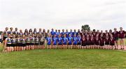 14 August 2022; Premier women's medallists, Dundrum South Dublin AC, gold, Tipperary County AC, silver, and Galway County AC, bronze,  during the AAI National Outdoor League Final at Tullamore, Offaly. Photo by Sam Barnes/Sportsfile