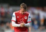 14 August 2022; Chris Forrester of St Patrick's Athletic reacts during the SSE Airtricity League Premier Division match between St Patrick's Athletic and Sligo Rovers at Richmond Park in Dublin. Photo by Seb Daly/Sportsfile