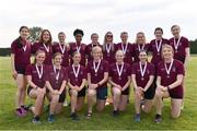 14 August 2022;  The Galway County team with their bronze medals after finishing third in the premier women's competition during the AAI National Outdoor League Final at Tullamore, Offaly. Photo by Sam Barnes/Sportsfile