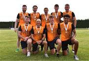 14 August 2022; The Kilkenny  City Harriers team with their bronze medals after finishing third in the division one men's competition during the AAI National Outdoor League Final at Tullamore, Offaly. Photo by Sam Barnes/Sportsfile