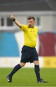 14 August 2022; Referee Paudie Hayes during the FAI Women’s U17 Cup Final match between Salthill Devon FC and Claremorris FC at Eamon Deacy Park in Galway. Photo by Harry Murphy/Sportsfile
