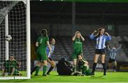 14 August 2022; Rhia Stone of Salthill Devon celebrates after scoring her side's first goal during the FAI Women’s U17 Cup Final match between Salthill Devon FC and Claremorris FC at Eamon Deacy Park in Galway. Photo by Harry Murphy/Sportsfile