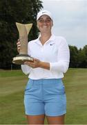14 August 2022; Maja Stark of Sweden with the trophy after winning the ISPS HANDA World Invitational at Galgorm Castle and Massereene Golf Clubs in Ballymena, Antrim. Photo by John Dickson/Sportsfile