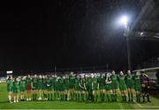 14 August 2022; Claremorris AFC players watch the trophy presentation after the FAI Women’s U17 Cup Final match between Salthill Devon FC and Claremorris FC at Eamon Deacy Park in Galway. Photo by Harry Murphy/Sportsfile