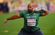 15 August 2022; Eric Favors of Ireland competes in the Men's Shot Put Qualification during day 5 of the European Championships 2022 at the Olympiastadion in Munich, Germany. Photo by Ben McShane/Sportsfile