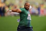 15 August 2022; Eric Favors of Ireland competes in the Men's Shot Put Qualification during day 5 of the European Championships 2022 at the Olympiastadion in Munich, Germany. Photo by Ben McShane/Sportsfile