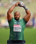 15 August 2022; Eric Favors of Ireland prepares to compete in the Men's Shot Put Qualification during day 5 of the European Championships 2022 at the Olympiastadion in Munich, Germany. Photo by Ben McShane/Sportsfile