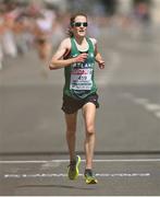 15 August 2022; Fionnuala McCormack of Ireland crosses the line to finish seventh in the Women's Marathon during day 5 of the European Championships 2022 at the Odseonplatz in Munich, Germany. Photo by David Fitzgerald/Sportsfile