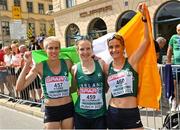15 August 2022; The Ireland team, from left, Aoife Cooke, Fionnuala McCormack and Ann-Marie McGlynn after the Women's Marathon during day 5 of the European Championships 2022 at the Odseonplatz in Munich, Germany. Photo by David Fitzgerald/Sportsfile