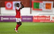 14 August 2022; Serge Atakayi of St Patrick's Athletic during the SSE Airtricity League Premier Division match between St Patrick's Athletic and Sligo Rovers at Richmond Park in Dublin. Photo by Seb Daly/Sportsfile