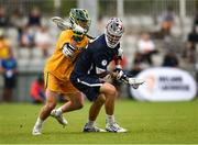 15 August 2022; Cole Kirst of USA in action against Alexander Rubins of Australia during the 2022 World Lacrosse Men's U21 World Championship - Pool A match between Australia and USA at University of Limerick. Photo by Tom Beary/Sportsfile