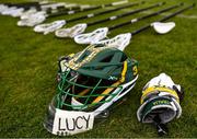 15 August 2022; A view of an Australian Lacrosse helmet during the 2022 World Lacrosse Men's U21 World Championship - Pool A match between Australia and USA at University of Limerick. Photo by Tom Beary/Sportsfile