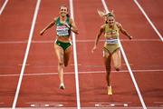 15 August 2022; Sharlene Mawdsley of Ireland, left, and Alica Schmidt of Germany competing in the Women's 400m heats during day 5 of the European Championships 2022 at the Olympiastadion in Munich, Germany. Photo by David Fitzgerald/Sportsfile