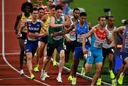 15 August 2022; Luke McCann of Ireland tussles with Ossama Meslek of Italy in the Men's 1500m heats during day 5 of the European Championships 2022 at the Olympiastadion in Munich, Germany. Photo by David Fitzgerald/Sportsfile