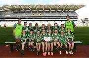 15 August 2022; The Con Magees team, Antrim, pictured at the 2022 LGFA Go Games Activity Day at Croke Park in Dublin. Photo by Harry Murphy/Sportsfile