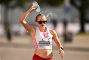 16 August 2022; Olga Neidzialek of Poland cools off during the Women's 35km Race Walk during day 6 of the European Championships 2022 at Odeonplatz in Munich, Germany. Photo by Ben McShane/Sportsfile