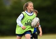 16 August 2022; Ukranian refugee Anastasiia Krasovska  during the Bank of Ireland Leinster Rugby Summer Camp at DLSP RFC in Dublin. Photo by Harry Murphy/Sportsfile