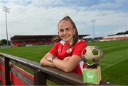 18 August 2022; Emma Doherty of Sligo Rovers receives the SSE Airtricity Women's National League Player of the Month for June/July 2022 at The Showgrounds in Sligo. Photo by Ramsey Cardy/Sportsfile