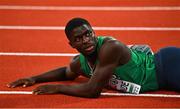 16 August 2022; Israel Olatunde of Ireland crosses the line in second place, and qualifying for the final, during the men's 100m semi-final during day 6 of the European Championships 2022 at the Olympiastadion in Munich, Germany. Photo by Ben McShane/Sportsfile